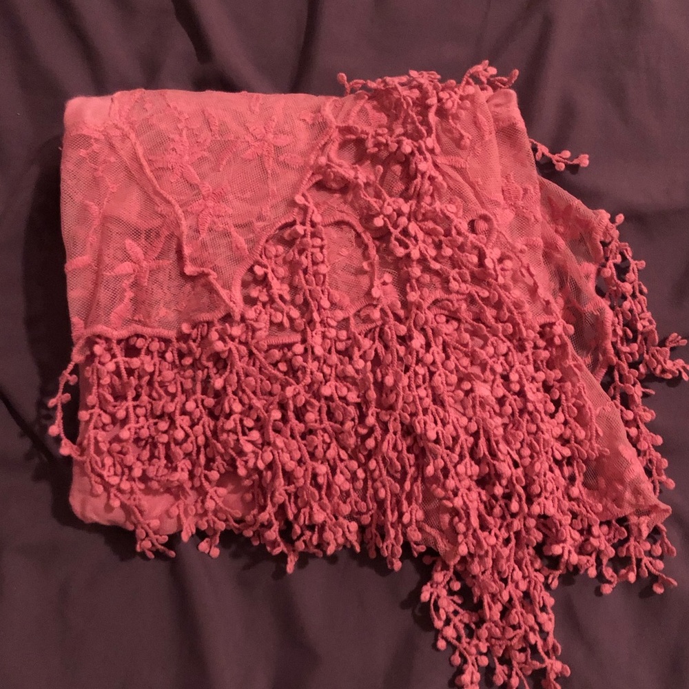 Pink Flowered Scarf - Picture 3 of 5